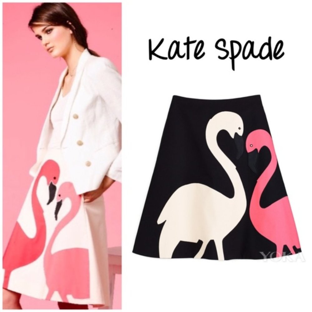 KATE SPADE flamingo - line skirt  NWOT